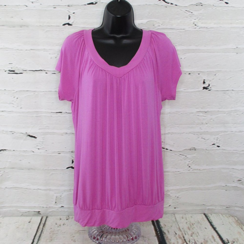JM Collection Stretch Knit Gathered Blouson Top